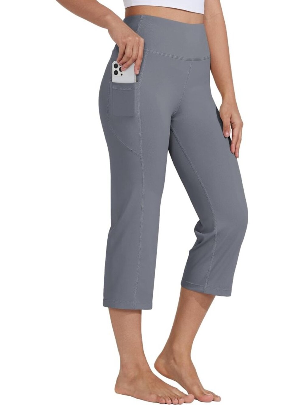 High Waist Yoga Capris for Women - Athletic Crop Leggings for Workout & Exercise